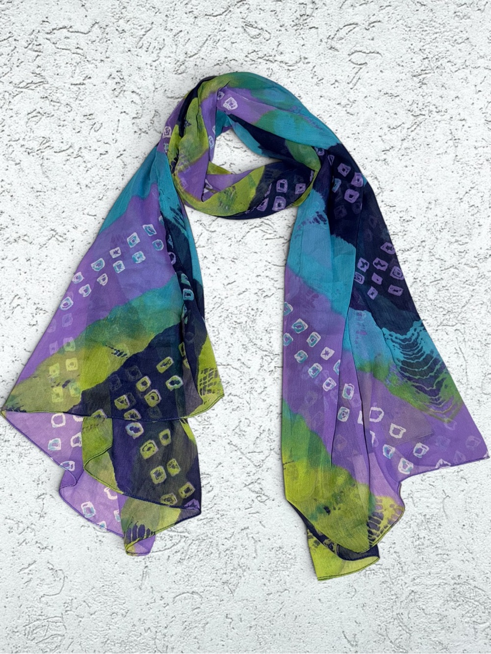 🌻Lightweight Purple Blue Green Patterned Women's Scarf